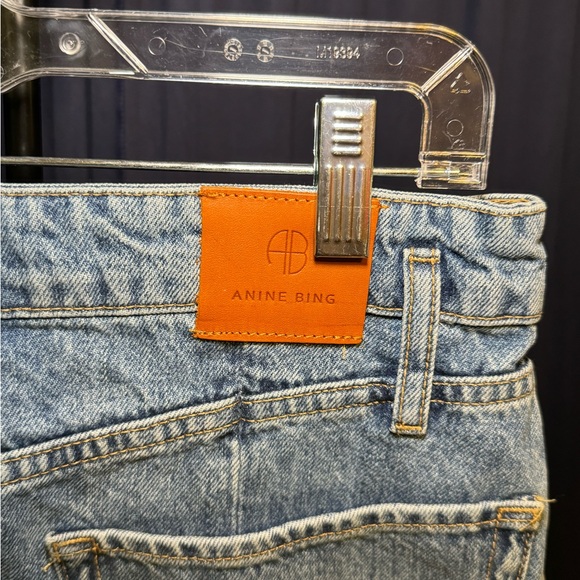 Anine Bing Raw Edge trim mini Denim Skirt - new w/tags! - Picture 9 of 14